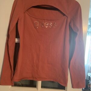 Guess Knit Top in Warm Coral
